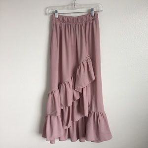 Blush tiered skirt from Know One Cares